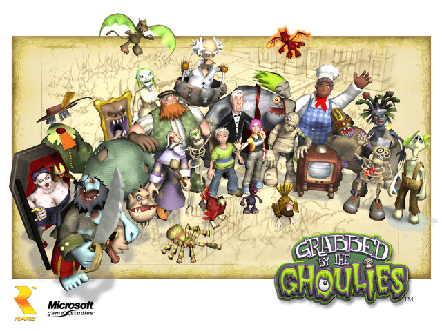 Grabbed by the Ghoulies title screen for Xbox